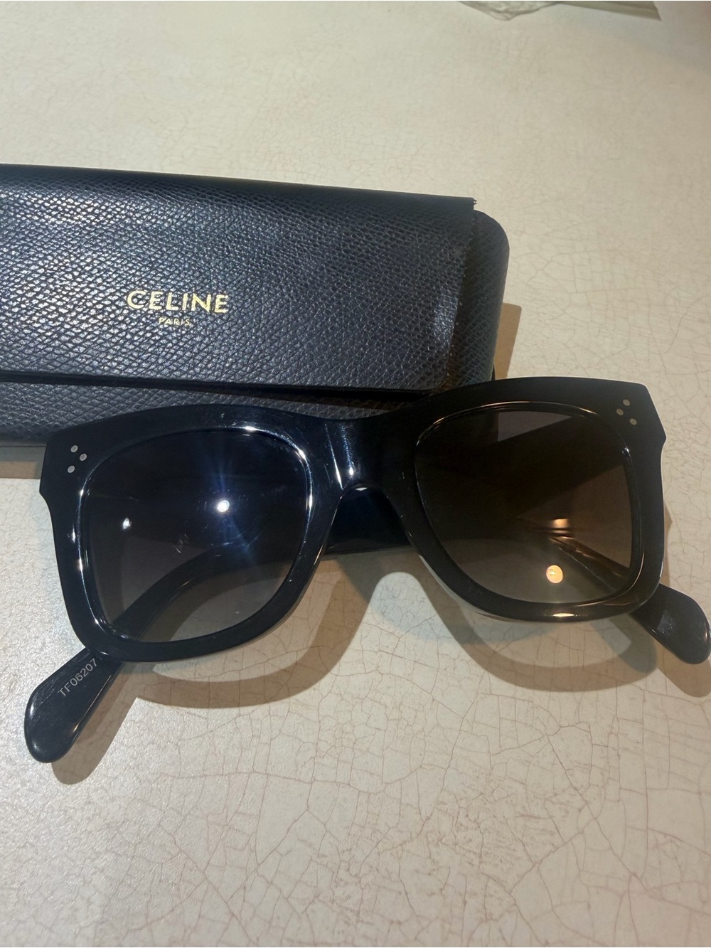 Celine Glossy Black Oversized Square Sunglasses